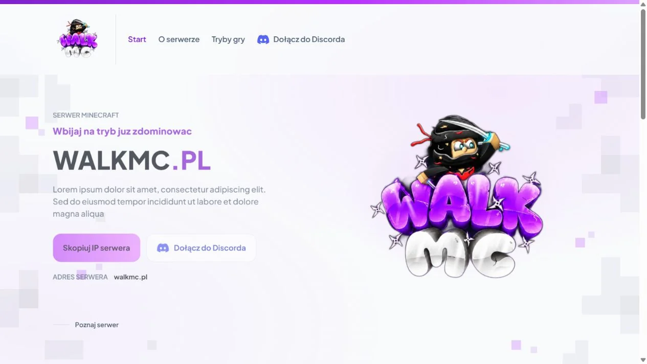 Podgląd strony WalkMC